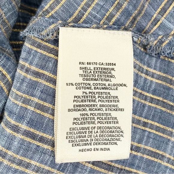 HD in Paris Womens Embroidered Blouse with Peplum Hem Size S  NWOT Condition - Picture 5 of 10